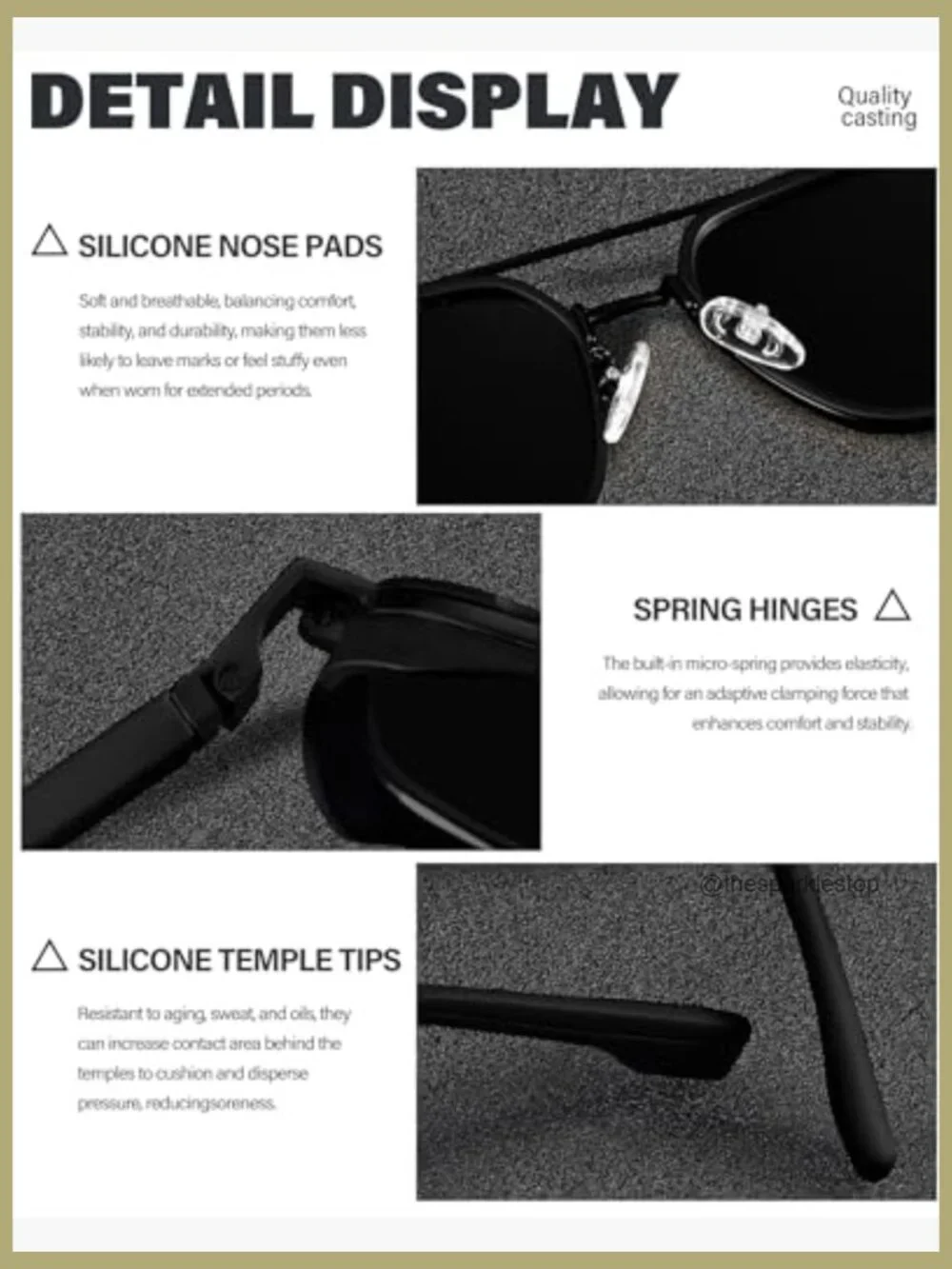 Metal Frame Polarized Sunglasses UV400 Protection Retro Aviator Style